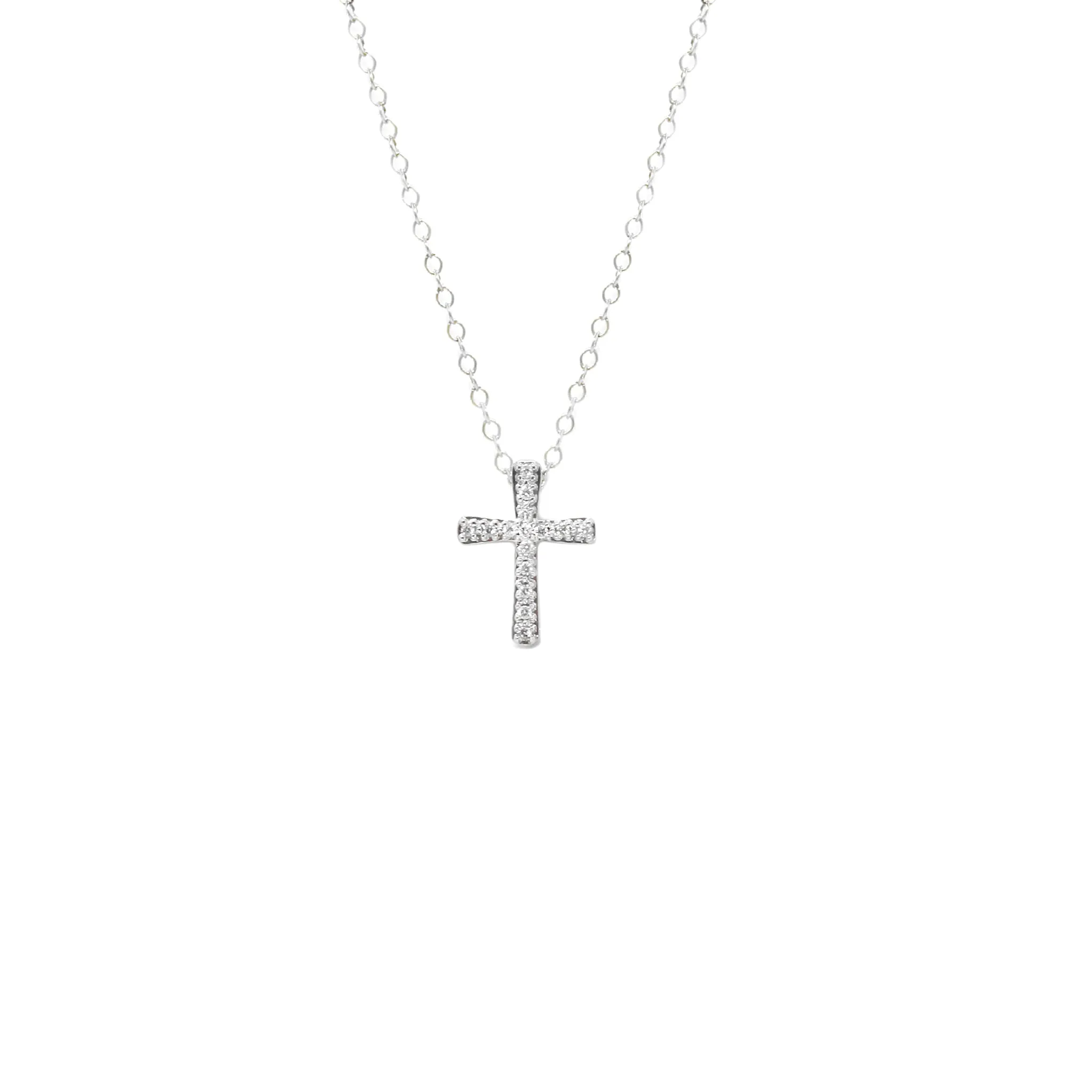 W/G Diamond Cross Pendant 9ct