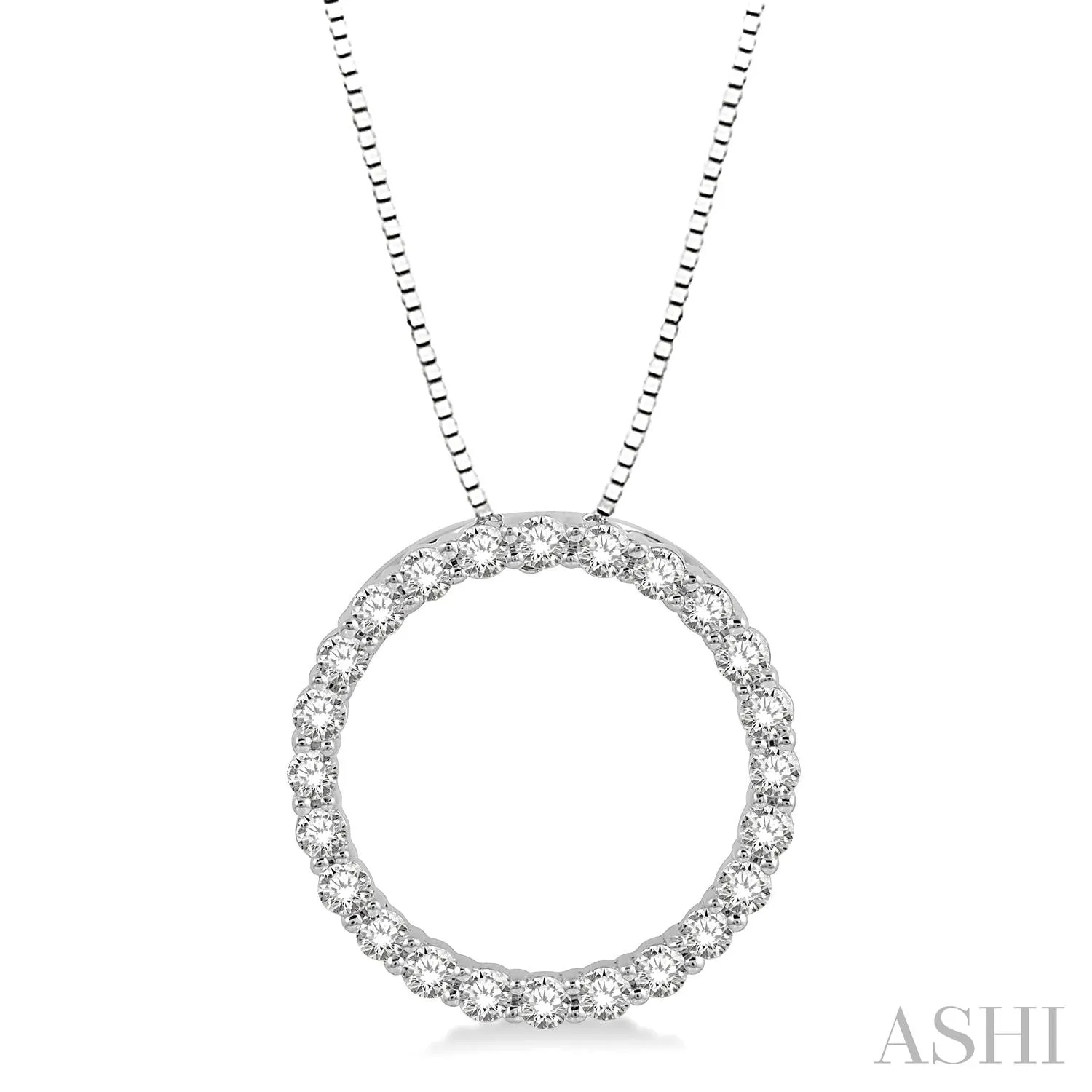 White Gold Circle of Love Pendant