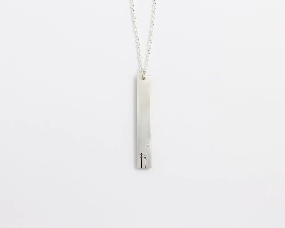 Woodland & Diamond Drop Necklace