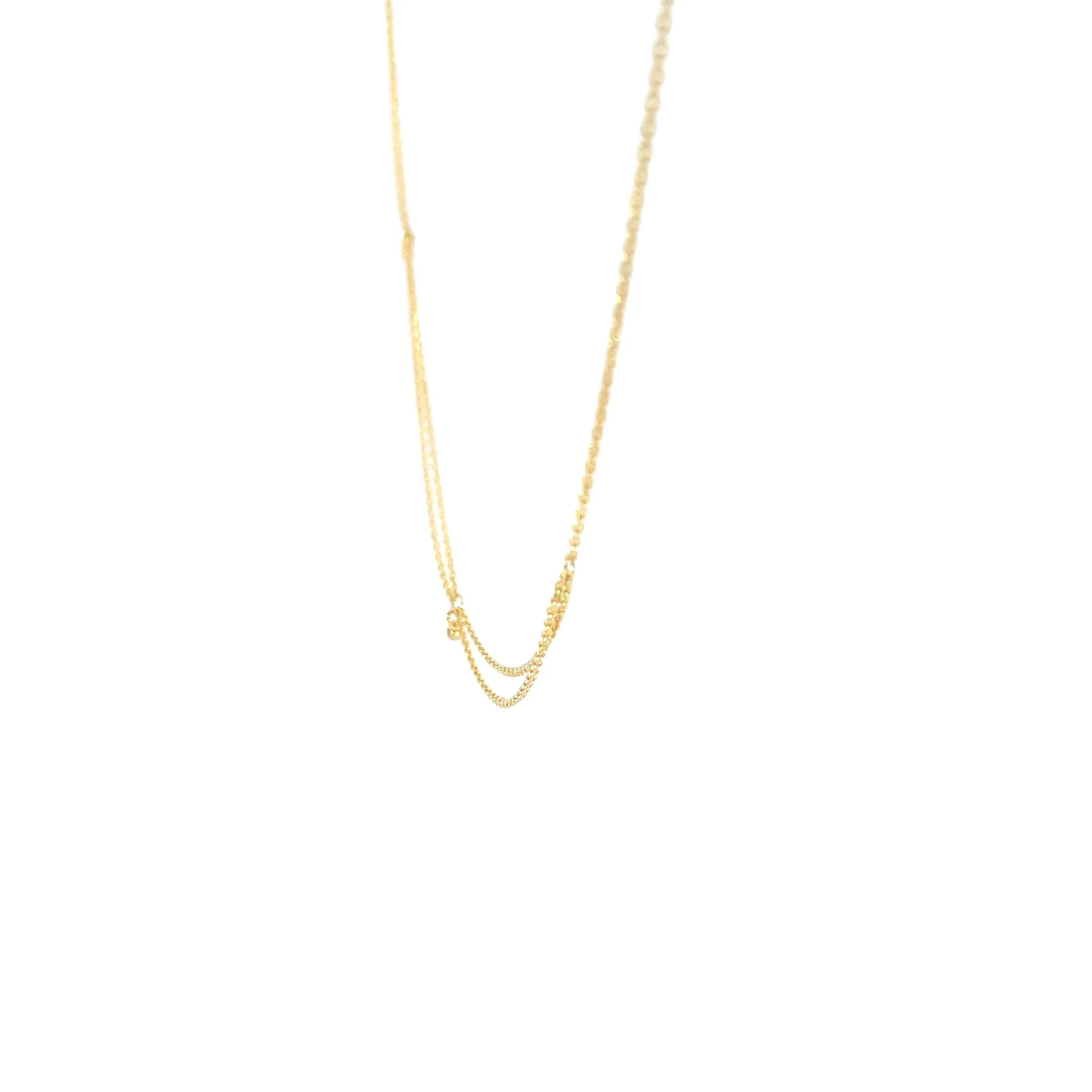 Yellow Gold Asymmetrical Diamond Station Necklace